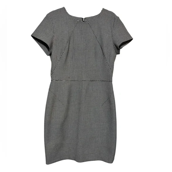 Banana Republic Black White Houndstooth Plaid Career Dress 14 Academia Fall - Picture 1 of 6